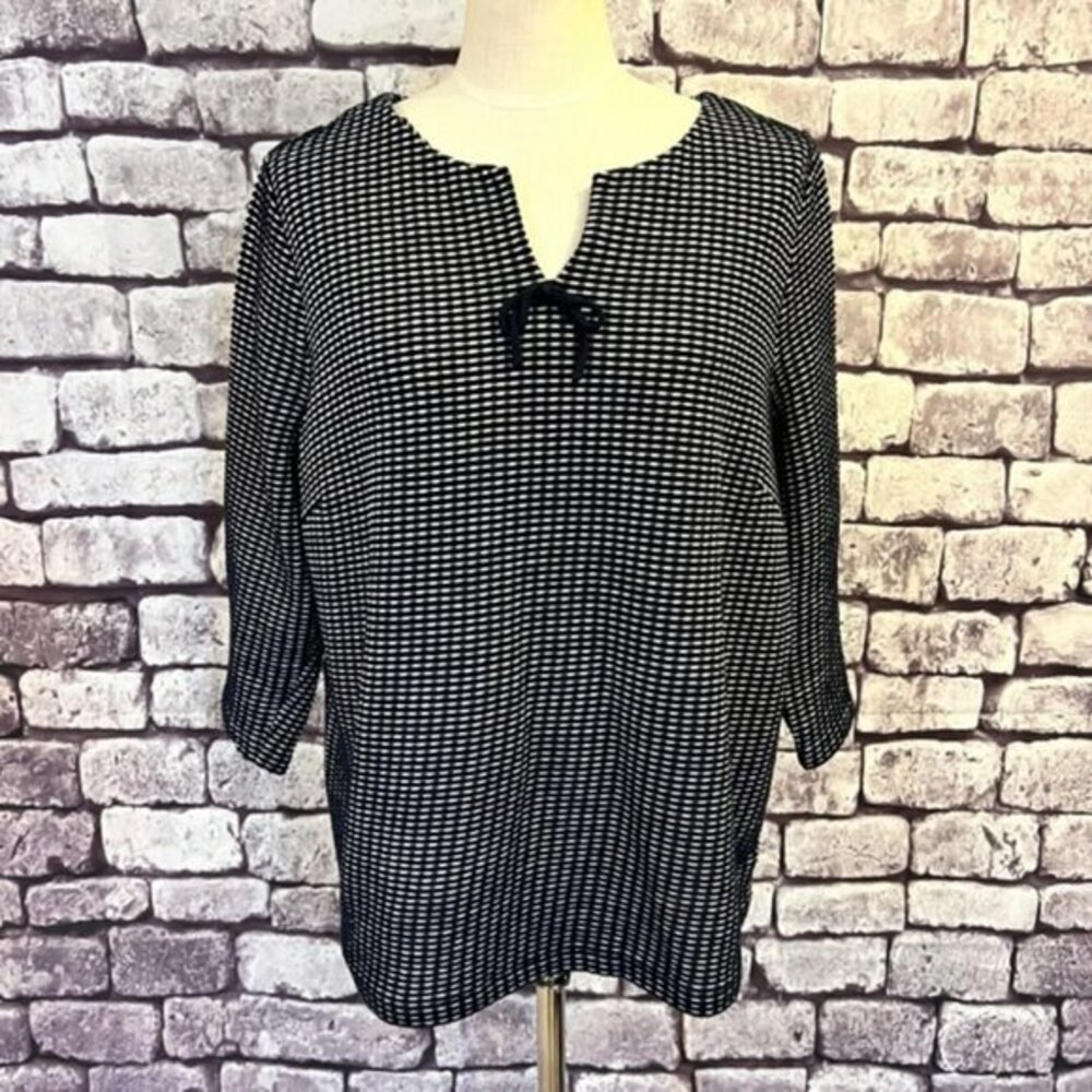 Talbots Nacy & White Pullover 3/4 Sleeves Knit Top Size 1XP